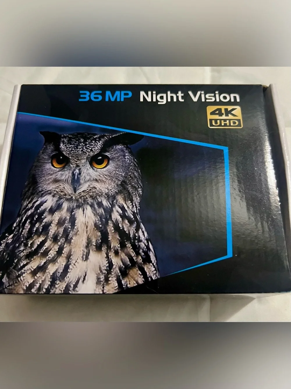 Night Vision Owl Wall Art Print in Black and Blue by
